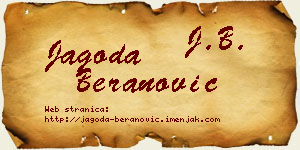 Jagoda Beranović vizit kartica